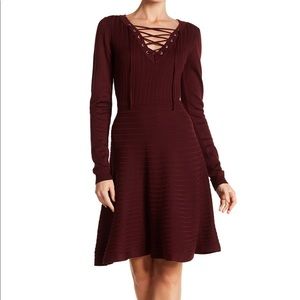 Nina Leonard Small Purple Sweater Dress